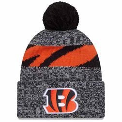Cincinnati Bengals 2023 NFL Sideline Team Color Pom Cuffed Knit Beanie Hat