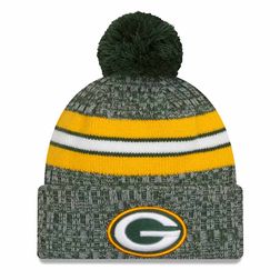 Green Bay Packers 2023 NFL Sideline Team Color Pom Cuffed Knit Beanie Hat