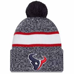 Houston Texans 2023 NFL Sideline Team Color Pom Cuffed Knit Beanie Hat