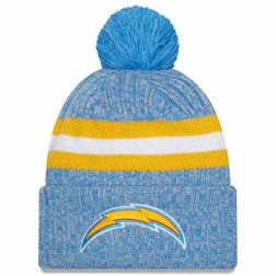 Los Angeles Chargers 2023 NFL Sideline Team Color Pom Cuffed Knit Beanie Hat