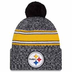 Pittsburgh Steelers 2023 NFL Sideline Team Color Pom Cuffed Knit Beanie Hat