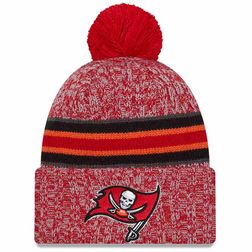 Tampa Bay Buccaneers 2023 NFL Sideline Team Color Pom Cuffed Knit Beanie Hat