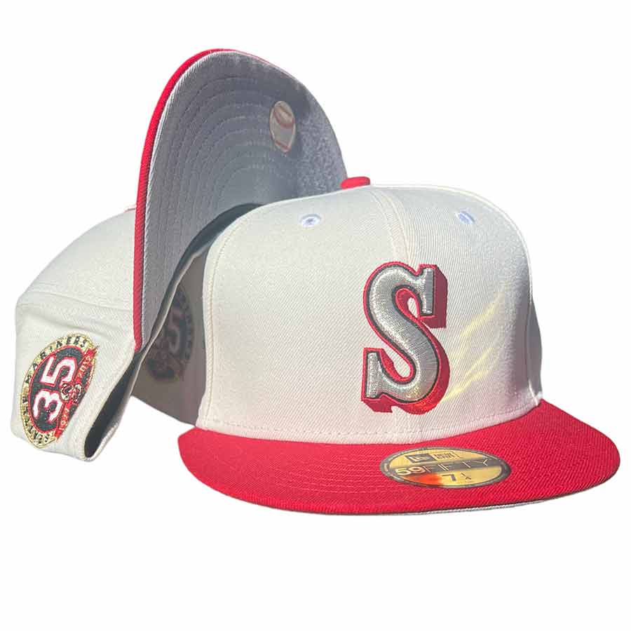 NEW ERA 59FIFTY MLB HOUSTON ASTROS 35TH ANNIVERSARY TWO TONE / CARDINAL UV  FITTED CAP