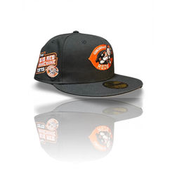 Cincinnati Reds Black Orange Spooky Pack 1975 Patch Gray UV 59FIFTY Fitted Hat