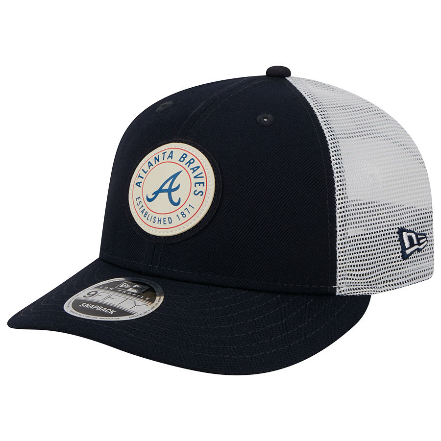 Atlanta Braves Navy Circle New Era 9FIFTY Low Profile Snapback Hat