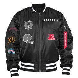 Oakland Raiders New Era Cap X Alpha Industries EXCLUSIVE Bomber Jacket  (Team Color)