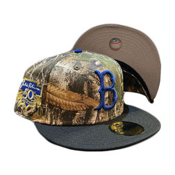 BROOKLYN DODGERS 42 JACKIE ROBINSON New Era 59Fifty Fitted Hat (RealTree  Camo Royal Blue Green Under Brim) in 2023