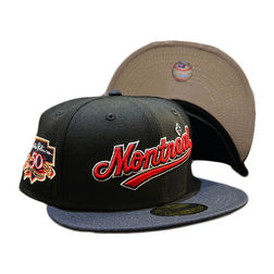 Montreal Expos Black Two Tone 50th Anniversary Jackie Robinson Patch Gray UV New Era 59FIFTY Fitted Hat