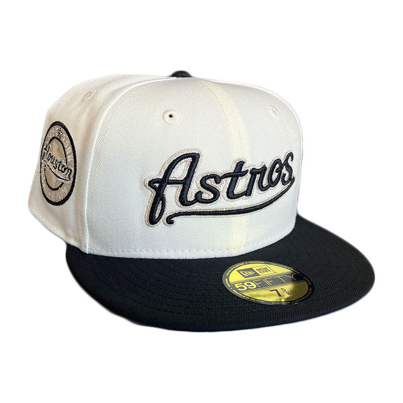 Houston Astros Script Chrome Black Two Tone 45 Years Patch Gray UV New Era  59FIFTY Fitted Hat