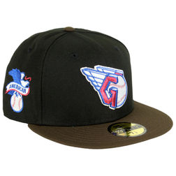 Cleveland Guardians Cyber Monday Black Brown Spooky Pack AL Patch Green UV 59FIFTY Fitted Hat