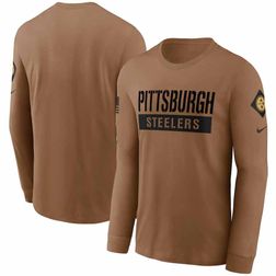 Pittsburgh Steelers Brown Nike 2023 Salute To Service Long Sleeve T-Shirt