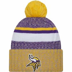 Minnesota Vikings 2023 NFL Sideline Alternate Team Color Pom Cuffed Knit Beanie Hat