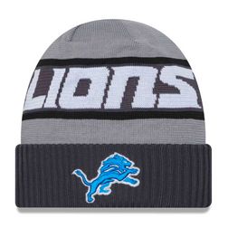 Detroit Lions 2023 Gray NFL Sideline New Era Tech Knit Beanie