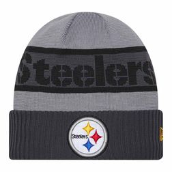 Pittsburgh Steelers 2023 Gray NFL Sideline New Era Tech Knit Beanie