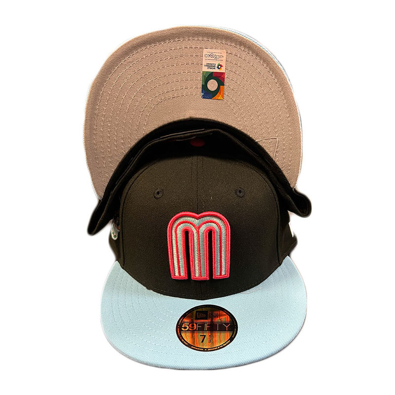 Mexico Sky Blue Red Two Tone Wbc Gray UV New Era 59FIFTY Fitted Hat