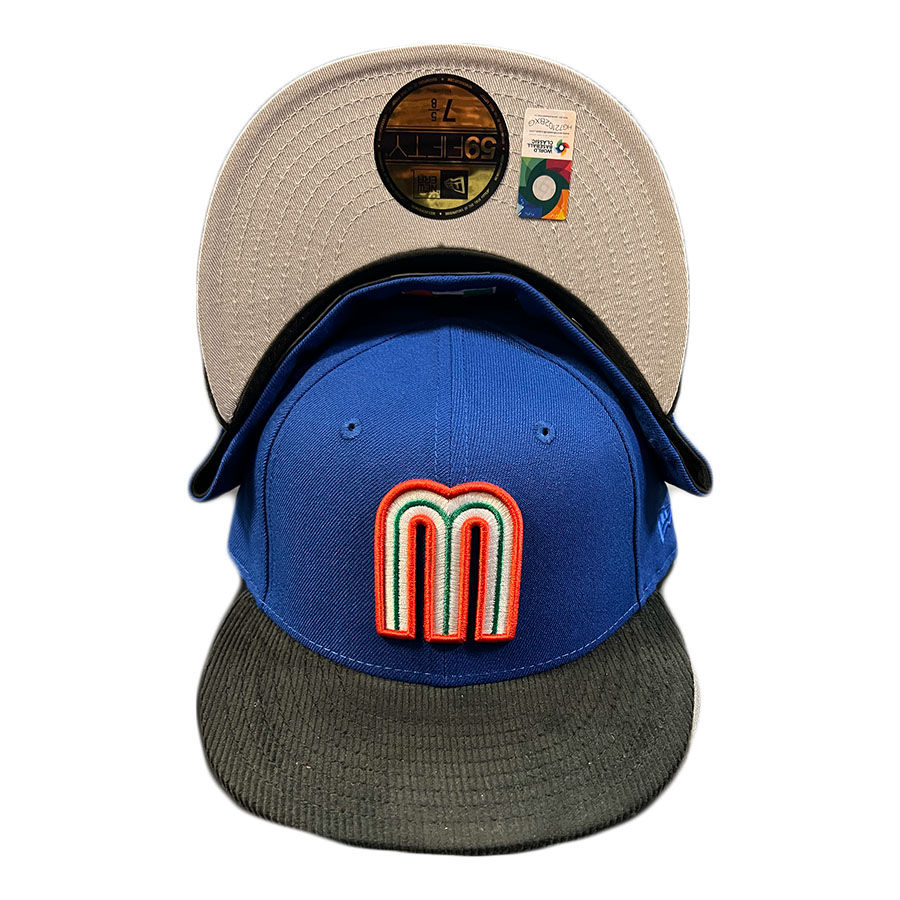 Mexico Royal Blue Black Corduroy Brim Gray UV New Era 59FIFTY