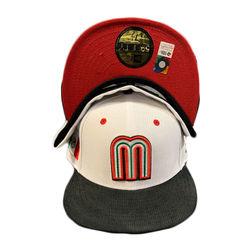 WBC Mexico New Era Chrome White/Dark Royal And Sky Blue Bottom With Mexican  Flag Patch On Side 59FIFTY Fitted Hat