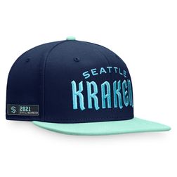 Seattle Kraken Navy Iconic Color Blocked Snapback Hat