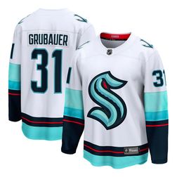 Seattle Kraken Philipp Grubauer White Premier Breakaway Player Jersey