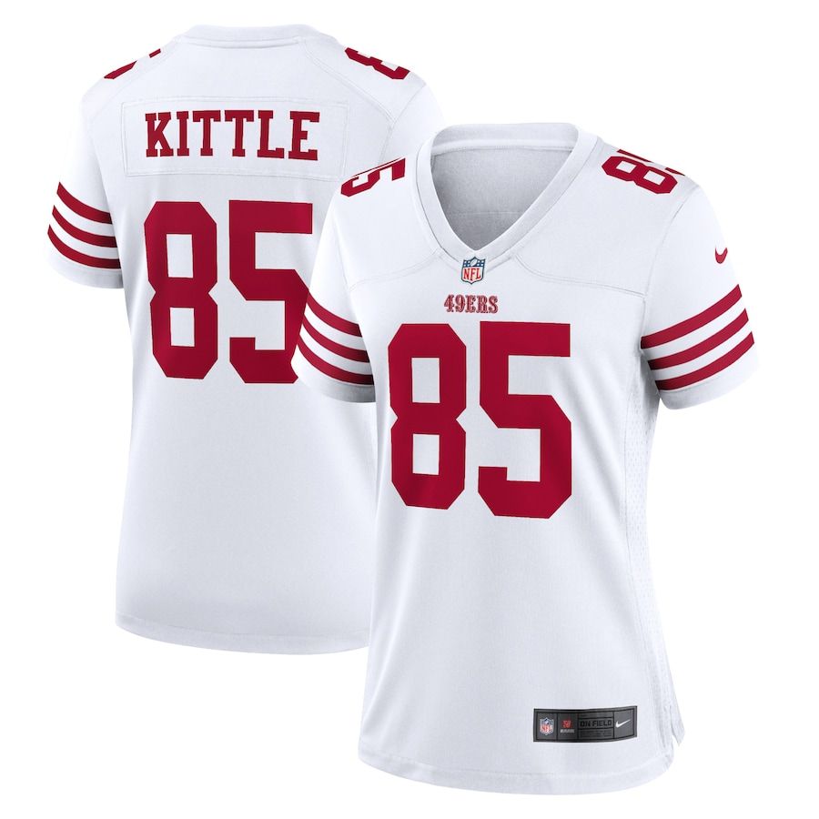 George Kittle 85 San Francisco 49ers Women's Atmosphere Fashion Game Jersey  - Gray - Bluefink