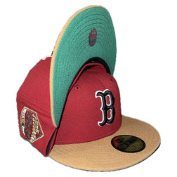 Boston Red Sox Red Bronze Two Tone 2018 World Series Patch Green UV 59FIFTY Fitted Hat