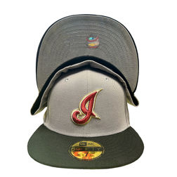 Cleveland Indians Gray Black Two Tone Jacobs Field Patch Gray UV New Era 59FIFTY Fitted Hat