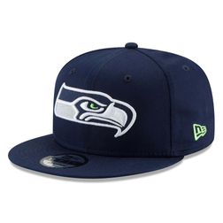 Seattle Seahawks Navy Basic New Era 9FIFTY Adjustable Snapback Hat