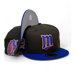 Minnesota Twins Walnut Blue Two Tone Metrodome Patch Gray UV New Era 59FIFTY Fitted Hat