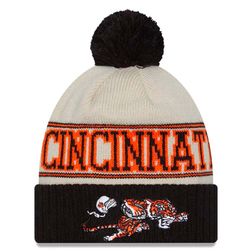 Cincinnati Bengals 2023 NFL Sideline Historic Pom Cuffed Knit Beanie Hat