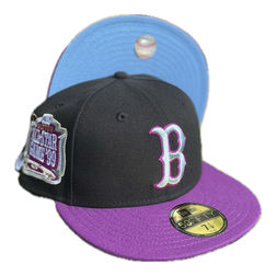 Boston Red Sox Black Sparkling Grape Two Tone 1999 ASG Patch Icy Blue UV 59FIFTY Fitted Hat