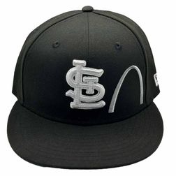 St. Louis Cardinals New Era 5950 2Tone Basic Fitted Hat - Black/Yellow w/Outline