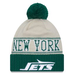 New York Jets 2023 NFL Sideline Historic Pom Cuffed Knit Beanie Hat