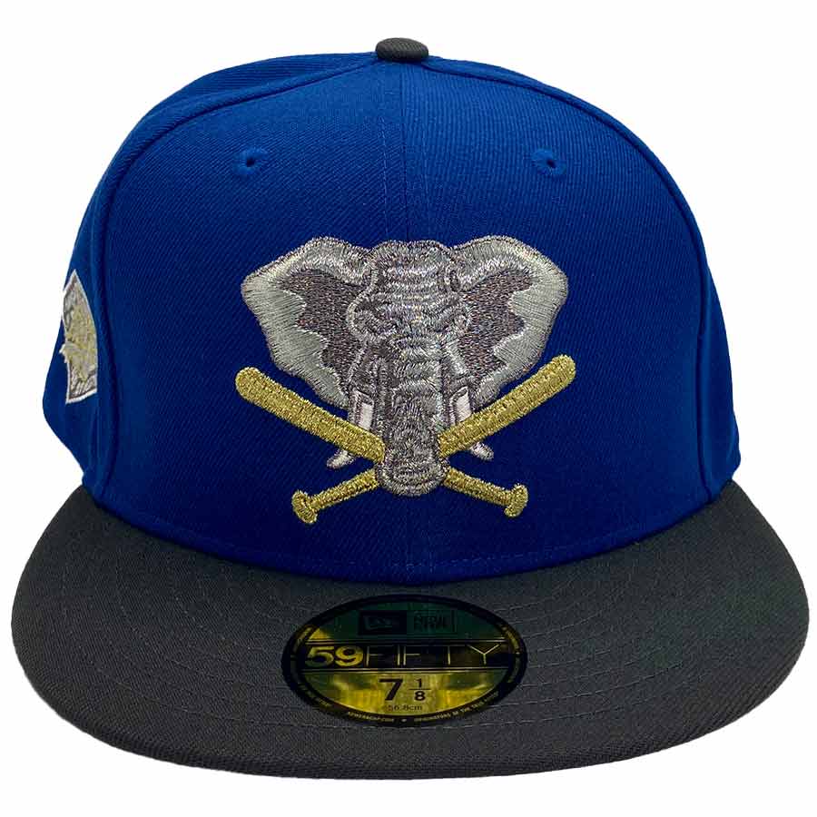 Oakland Athletics Blue and Graphite 25th Anniversary Patch Gray UV New Era  59Fifty Fitted Hat