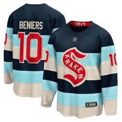 Seattle Kraken Matty Beniers Blue 2024 NHL Winter Classic Breakaway Player Jersey