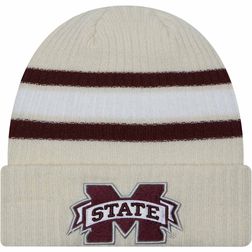 Mississippi State Cream New Era Vintage Cuffed Knit Beanie Hat