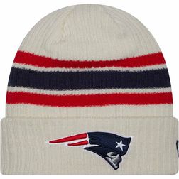 New England Patriots Cream New Era Vintage Cuffed Knit Beanie Hat