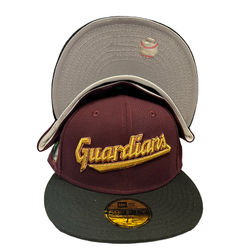 Cleveland Guardians Maroon Black Two Tone Legends Pack Alternate Wings Patch Gray UV New Era 59FIFTY Fitted Hat