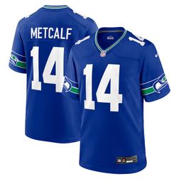 Seattle Seahawks DK Metcalf Royal Blue Retro Throwback Nike Game Jersey