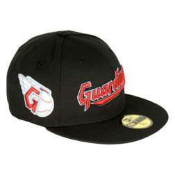 Cleveland Guardians Black Script G Patch Gray UV 59FIFTY Fitted Hat