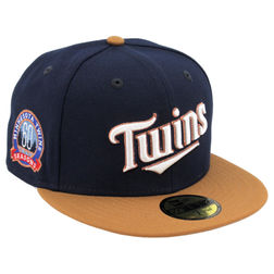 Minnesota Twins Navy Bronze 60th Patch Gray UV 59FIFTY Fitted Hat