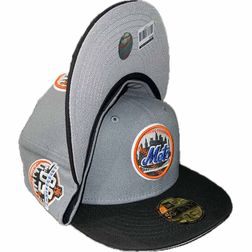 New York Mets Gray Black Two Tone 50th Anniversary Patch Gray UV 59FIFTY Fitted Hat