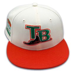 Tampa Bay Rays Chrome Orange Tropicana Field Patch Green UV New Era 59FIFTY Fitted Hat