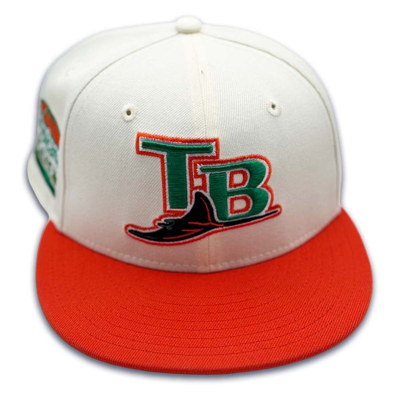 Tampa Bay Rays Chrome Orange Tropicana Field Patch Green UV New Era 59FIFTY  Fitted Hat