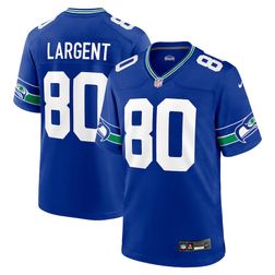 Seattle Seahawks Steve Largent Royal Blue Retro Throwback Retired Player Nike Game Jersey