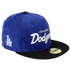 Los Angeles Dodgers Royal Blue Cord Script LA Patch Gray UV 59FIFTY Fitted Hat