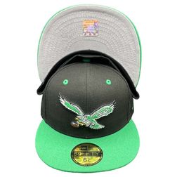 Philadelphia Eagles Black Green Two Tone Gray UV 59FIFTY Fitted Hat