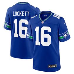 Seattle Seahawks Tyler Lockett Royal Blue Retro Throwback Nike Game Jersey