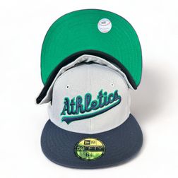 Oakland Athletics Gray Navy "The Lynch" 1989 Patch Green UV New Era 59FIFTY Fitted Hat