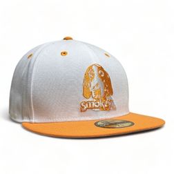 Tennessee Volunteers NCAA White Orange Two Tone Smokey Logo New Era 59FIFTY Fitted Hat