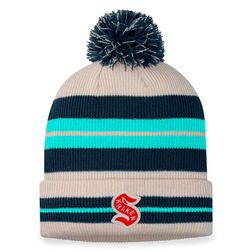 Seattle Kraken Cream Navy 2024 NHL Winter Classic Cuffed Knit Beanie Hat